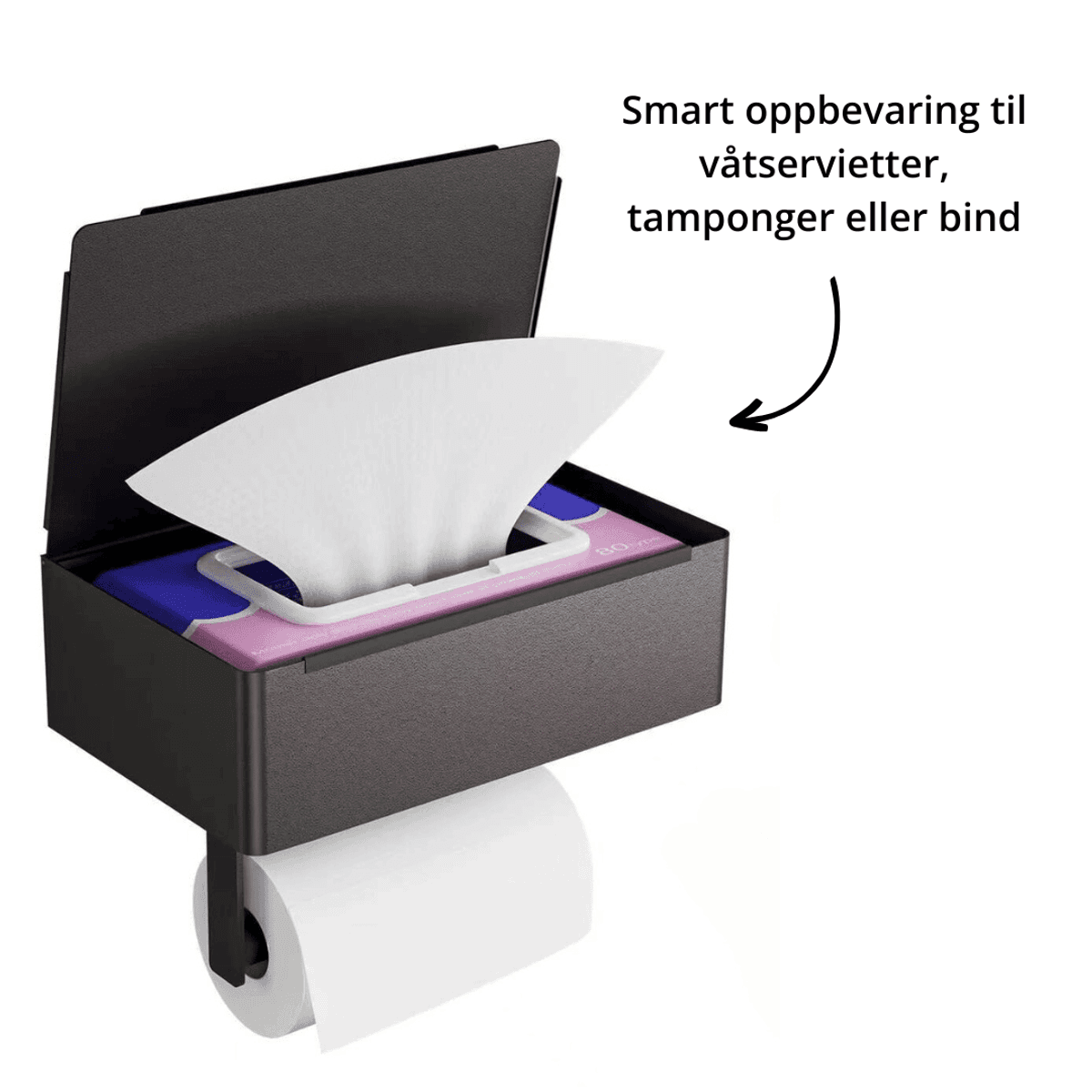 Toalettrullholder med oppbevaring